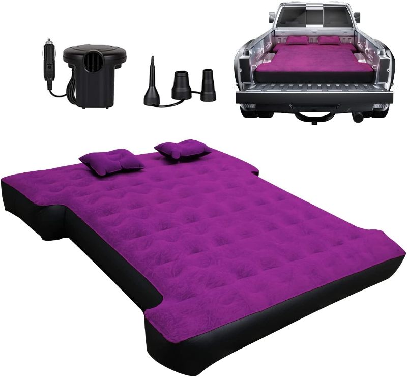 Photo 1 of Umbrauto Truck Bed Air Mattress for 5.5-5.8Ft Full Size Short Truck Beds Inflatable Air Mattress for Outdoor with Pump & Carry Bag purple
