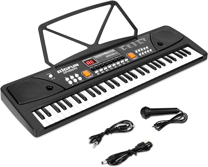 Photo 1 of M SANMERSEN Piano for Kids, Keyboard Piano for Beginners Electronic Keyboard 61 Keys with Dual Speakers/LED Display/AUX-in Jack/Music Stand Piano Toys for Boys Girls Ages 3-12
