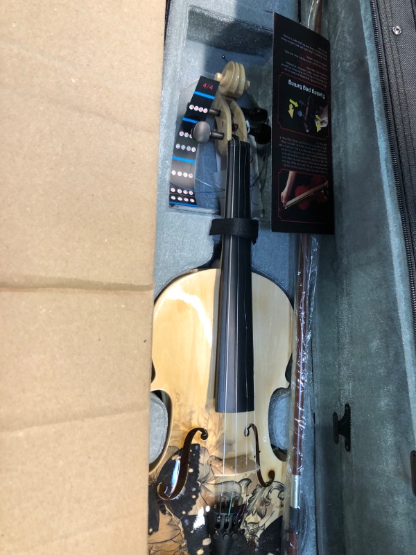 Photo 2 of Aliyes Distinctive Artistic Violin Designed for Beginners/Students/Kids/adults with Hard Case,Bow,Extra Strings (4/4/Full-size)
