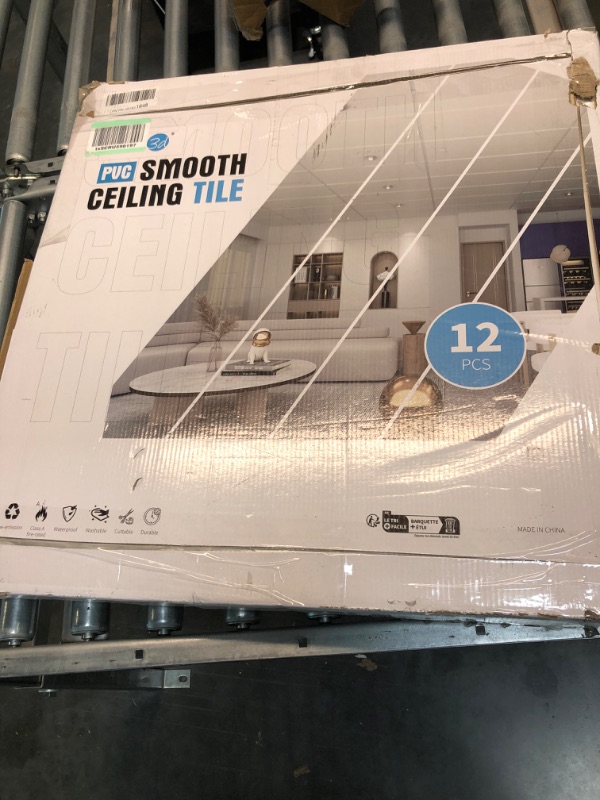 Photo 4 of Art3d 12-Pack Smooth Drop Ceiling Tile 2ft x 2ft in Off White, PVC Ceiling Panel 24 x 24in. 24*24 Off White 12