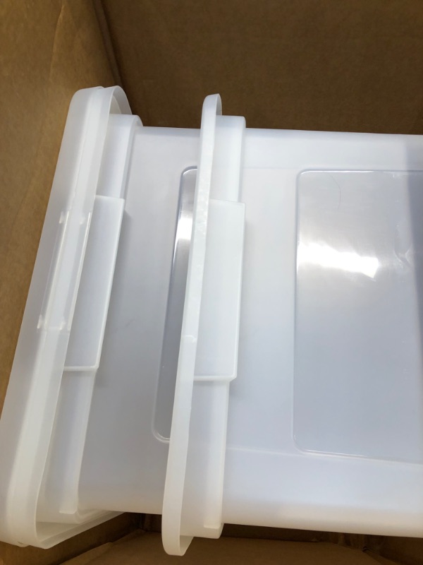 Photo 2 of 16 Quart Basic Clear Storage Box with White Lid (Pack of 2)
