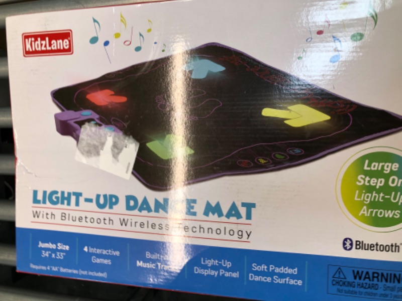 Photo 4 of Kidzlane Dance Mat | Light Up Dance Pad with Wireless Bluetooth/AUX or Built in Music | Dance Game with 4 Game Modes | Gift Toy for Girls & Boys Ages 6 7 8 Years Old +