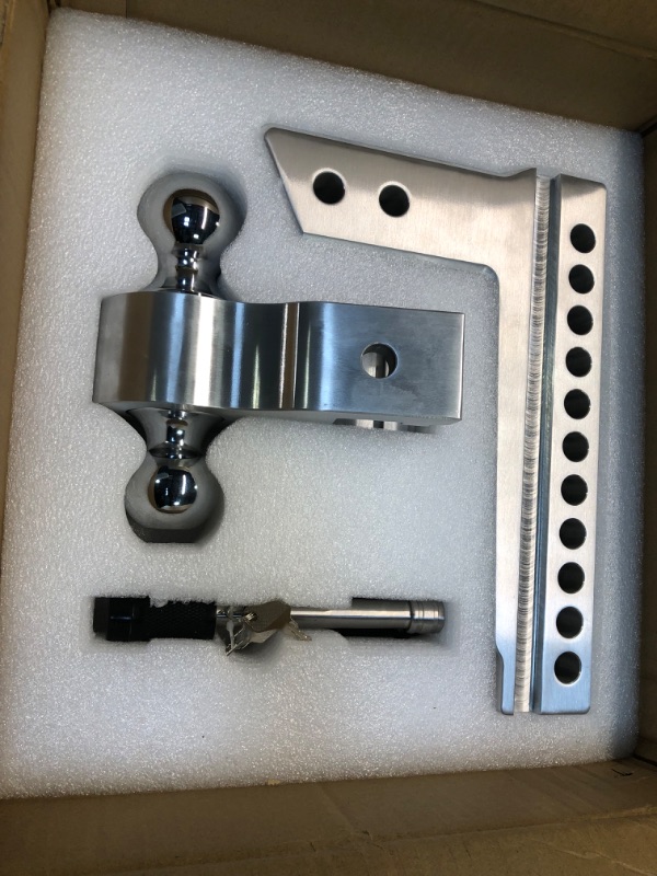 Photo 1 of Adjustable Trailer Hitch Ball Mount, Fits 2.5-Inch Receiver, 10-Inch Drop/Rise Aluminum Drop Hitch, 18500LBS, 2-Inch and 2-5/16-Inch Balls Equipped with 2 latches with Locks 10 Inch Drop Hitch