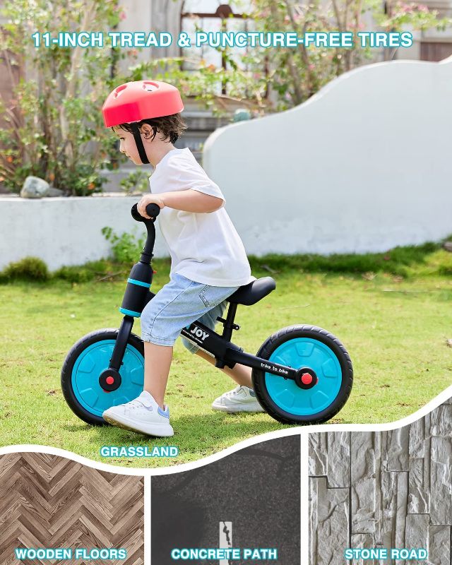 Photo 1 of UBRAVOO Trike to Bike Riding Tricycles for Boys Girls 2-5, Fit 'n Joy Kids Balance Bike with Pedals & Training Wheels Options, 4-in-1 Starter Toddler Training Bicycle
