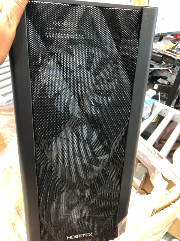 Photo 2 of MUSETEX ATX PC Case Pre-Installed 6Pcs 120mm ARGB Fans, Mid-Tower Computer Gaming Case, USB 3.0 Tempered Glass Phantom Black Computer Case, MN6-B
