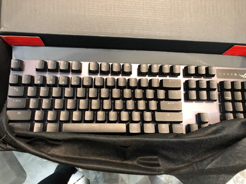 Photo 2 of ASUS ROG Strix Scope NX Wireless Deluxe Gaming Keyboard - Tri-Mode Connectivity (2.4GHz RF, Bluetooth, Wired), ROG NX Red Mechanical Switches, PBT Keycaps, Aura Sync RGB, Magnetic Wrist Rest, Black