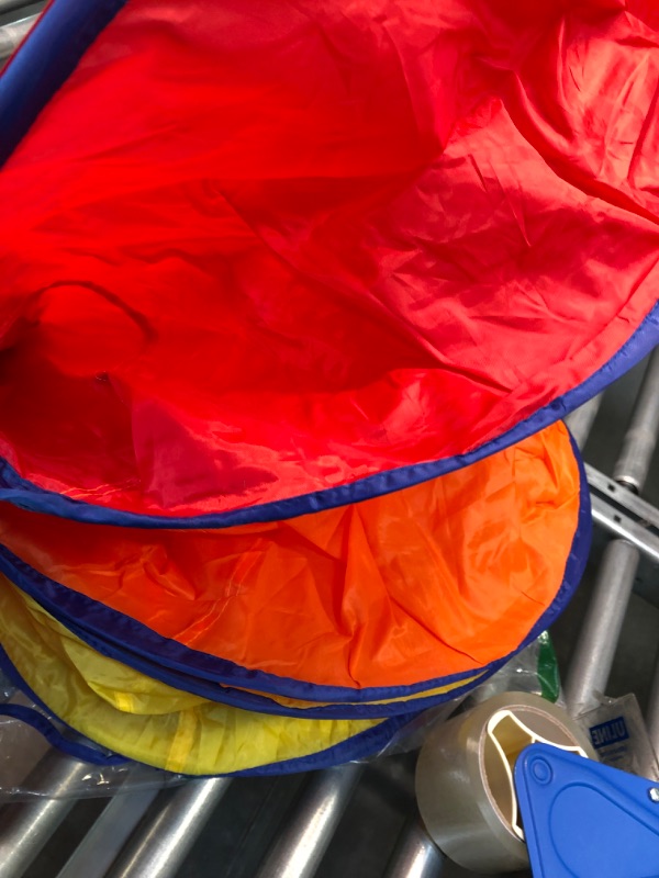 Photo 1 of PigPigPen Kids Tunnel for Toddlers, Pop Up Play Tunnel Tent for Babies or Dogs, Indoor & Outdoor Toys for Kids Backyard Playset. (Red,Yellow,Blue Play Tent)
