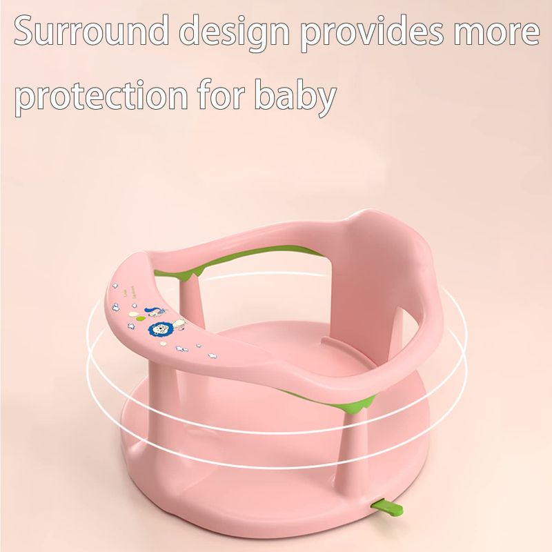 Photo 1 of CAM2 Baby Bath Seat Non-Slip Infants Bath tub Chair with Suction Cups for Stability, Newborn Gift, 6-24 Months (Light Pink)
