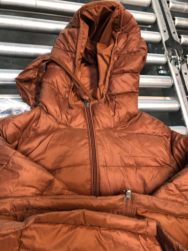 Photo 2 of Amazon Essentials Women's Lightweight Water-Resistant Hooded Puffer Coat (Available in Plus Size) Medium Dark Toffee Brown