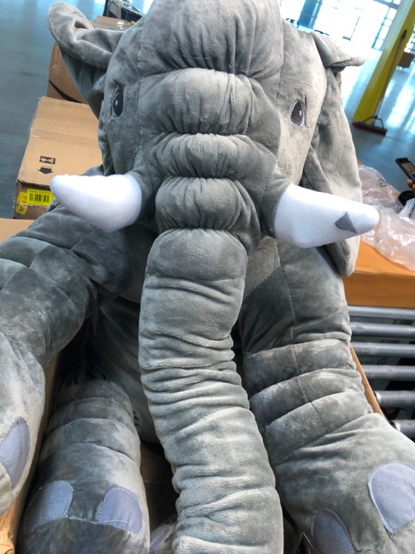 Photo 3 of GRIFIL ZERO Big Elephant Stuffed Animal Plush Toy 25 Inches Cute XXL Size Grey Elephant Toy (Grayy)
