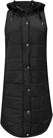 Photo 2 of Womens Long Down Puffer Vest with Hood,Warm Oversized Thick Fleece Cotton Winter Gilet Parka Jacket Coat Sleeveless
SIXE 2XL