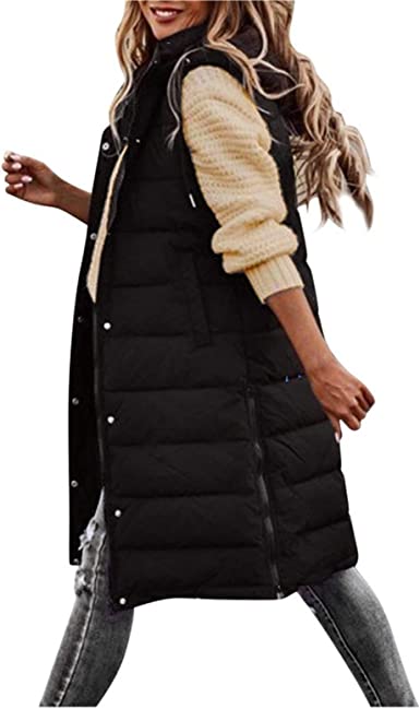 Photo 1 of Womens Long Down Puffer Vest with Hood,Warm Oversized Thick Fleece Cotton Winter Gilet Parka Jacket Coat Sleeveless
SIXE 2XL