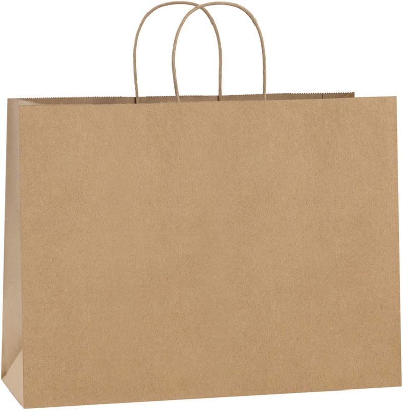 Photo 1 of BagDream 100Pcs 16x6x12 Inches Kraft Paper Bags with Handles Bulk Gift Bags Shopping Bags for Grocery, Merchandise, Recycled Large Brown Paper Bags
