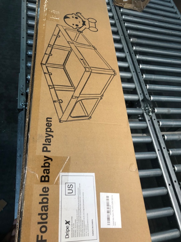 Photo 1 of Foldable Playpen, Baby Playpen with 5 Handlers, Foldable Zipper Gates with Visible Mesh, Easy-Folding Play Pen for Infant Safety, Adjustable Shape & Size, Large Toddler playpen, Anti-Fall Playard Foldable Light Grey Foldable 71‘’x71''