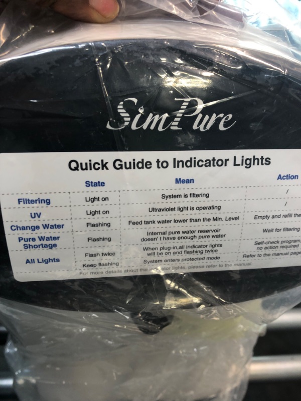 Photo 3 of SimPure Y7P-W UV Countertop Reverse Osmosis Water Filtration Purification System, 4 Stage RO Water Filter, Bottleless Water Dispenser, 4: 1 Pure to Drain, BPA Free (No Installation Required)