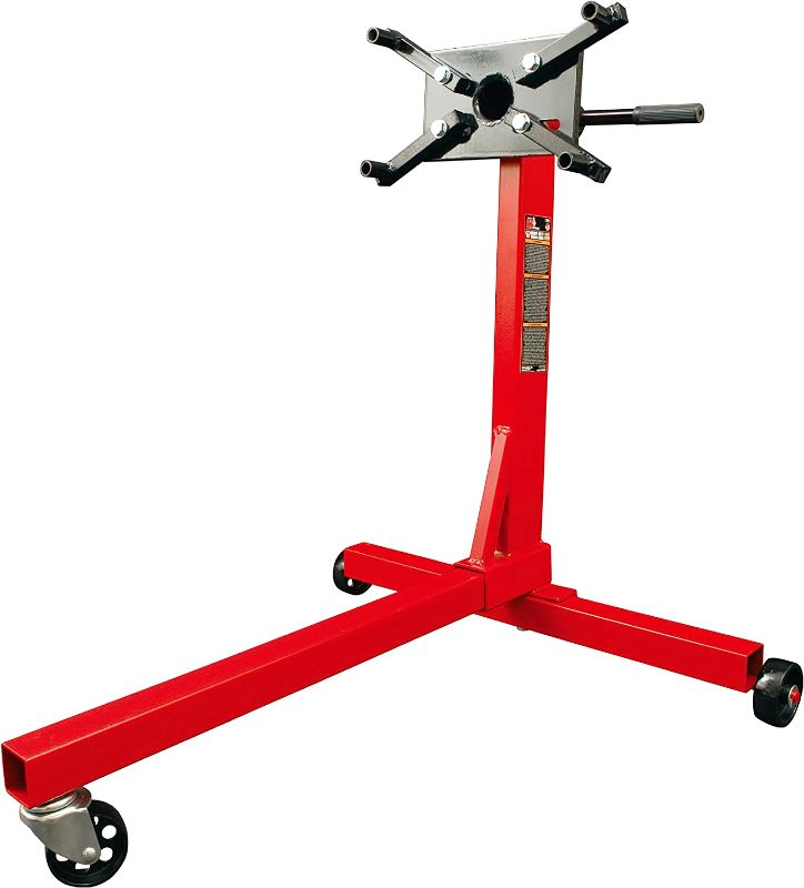 Photo 1 of BIG RED T23401 Torin Steel Rotating Engine Stand with 360 Degree Rotating Head: 3/8 Ton (750 lb) Capacity, Red
