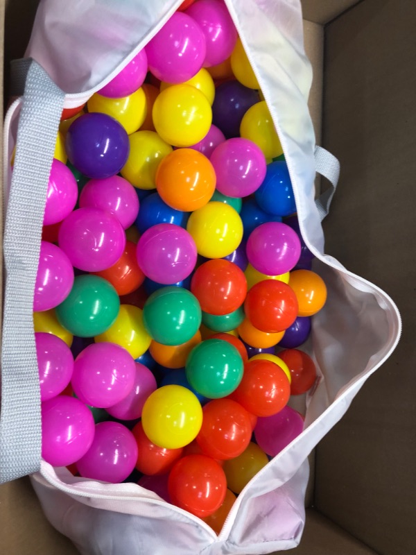 Photo 3 of YUFUL Ball Pit Balls for Kids, Plastic Balls for Ball Pit, 2.2” Crush Proof Play Balls BPA Free Non-Toxic, 7 Kinds of Bright Color Ocean Balls Include a Reusable Net Bag
