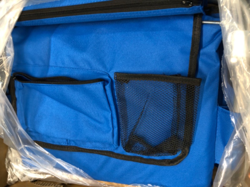 Photo 3 of AOOXIMI Stadium Seats for Bleachers with Back Support, Bleacher Seats with Backs and Cushion Wide, Stadium Chairs with Cup Holders, Mesh Bags and Hide Hooks, for Basketball and Football Bench Seats Blue