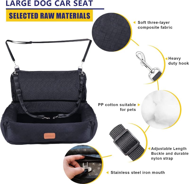 Photo 1 of BOCHAO Dog Car Seat for Large/Medium Sized Dogs,Dog Car Back Seats Travel Bed Dog Seat,Comfortable and Safe;Multipurpose Design-Dog Bed Dog Sofa Cushion.
