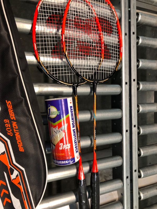 Photo 1 of Fostoy Badminton Racquet Racket Set-Professional Carbon Fiber With 3 Shuttlecocks And