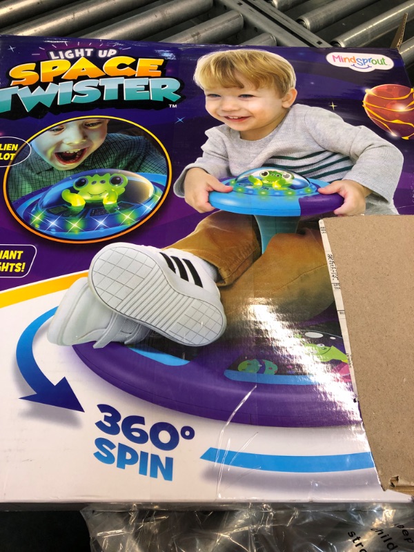 Photo 3 of MindSprout Light-Up Space Twister | 360° Sit Twist and Spin, Toddler Toys Age 2, 3, 4, 5, Birthday for Boy Girl, 18 Months +, LED Lights, Kids Toy Indoor or Outdoor for 2 Year Old (Patent Pending)