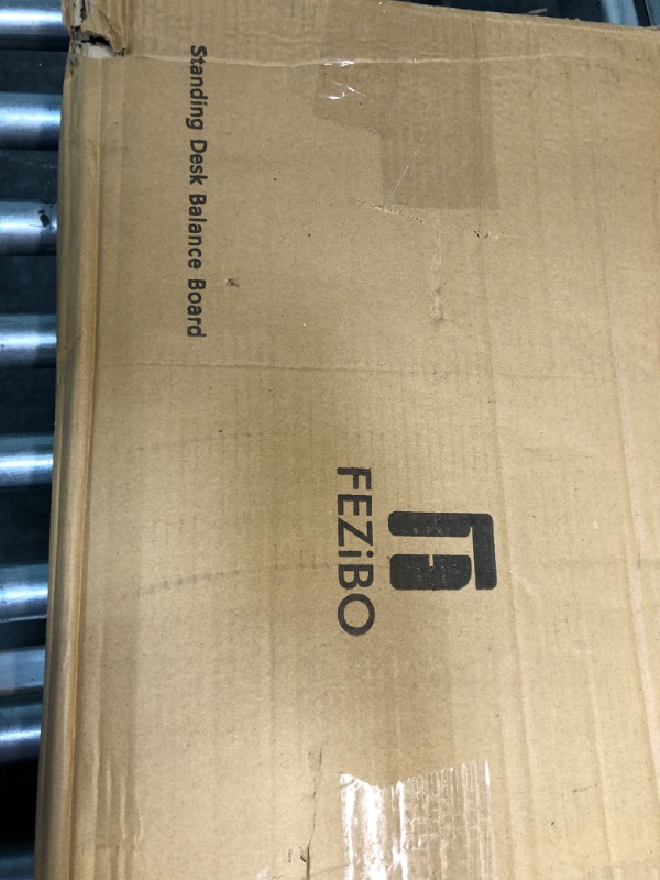 Photo 1 of FEZIBO Standing Desk Anti Fatigue Mat Wooden Wobble Balance Board Stability Rocker with Ergonomic Design Comfort Floor Mat (Large, Obsidian Black) Large Obsidian Black