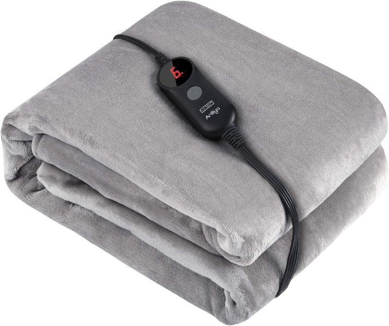 Photo 1 of Ariliya Electric Blanket Heated Throw,ETL Certification with 6 Heating Levels and 3 Hours Auto Off,Machine Washable,50" x 60" violet grey
