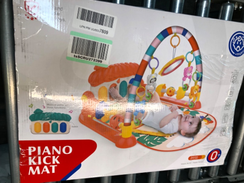 Photo 1 of GLÜCK Baby Gym Play Mats|Kick & Play Piano Gym Tummy Time Padded Mat|Musical Activity Center Toys Gift for Newborn Toddler Infants Boys and Girls Aged 0 to 12 Months(Blue)