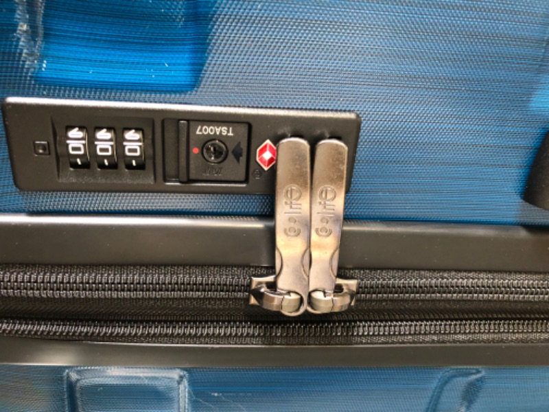 Photo 1 of Coolife Luggage Expandable(only 28") Suitcase PC+ABS Spinner Built-In TSA lock 20in 24in 28in Carry on (Caribbean Blue, L(28in).) Caribbean Blue. L(28in).