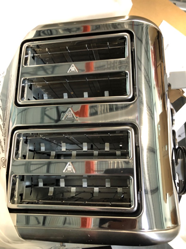 Photo 1 of Toaster 4 Slice, REDMOND Stainless Steel Retro Toaster with LED Countdown Timer and Removable Crumb Tray, Dual Control Panel, Reheat Defrost Cancel Function, High Lift Lever, Silver