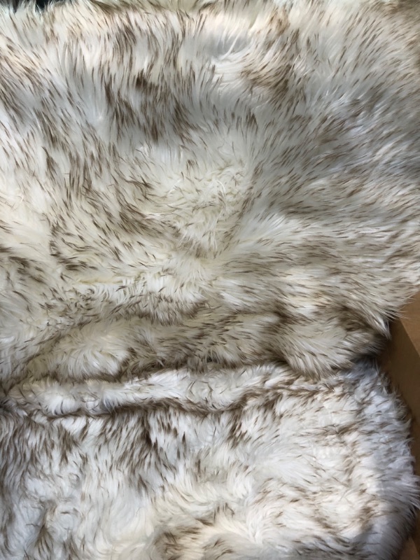 Photo 2 of Luxury Faux Fur Orthopedic Dog Bed, Memory Foam Dog Bed? for? Small, Medium, Large and XL Pets, Fluffy Pup Rug with Waterproof ?and ?Washable Soft Cover, Bone White (Medium) Medium (40x25”)