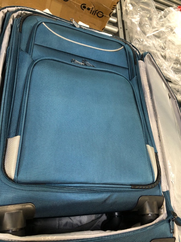 Photo 2 of Coolife Luggage 3 Piece Set Suitcase Spinner Softshell lightweight (blue+sliver)
