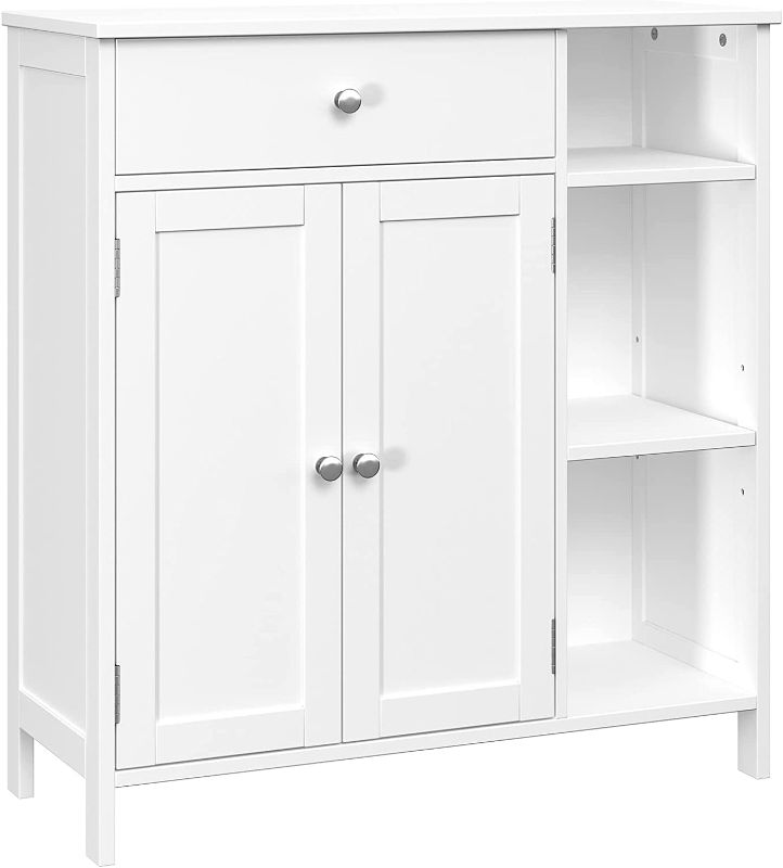 Photo 1 of Irontar Freestanding Bathroom Cabinet with Doors, Bathroom Floor Cabinet with Drawer & Adjustable Shelf, Kitchen Cupboard, Storage Cabinet for Bathroom, Living Room, Bedroom, Entryway, White CWG001W
