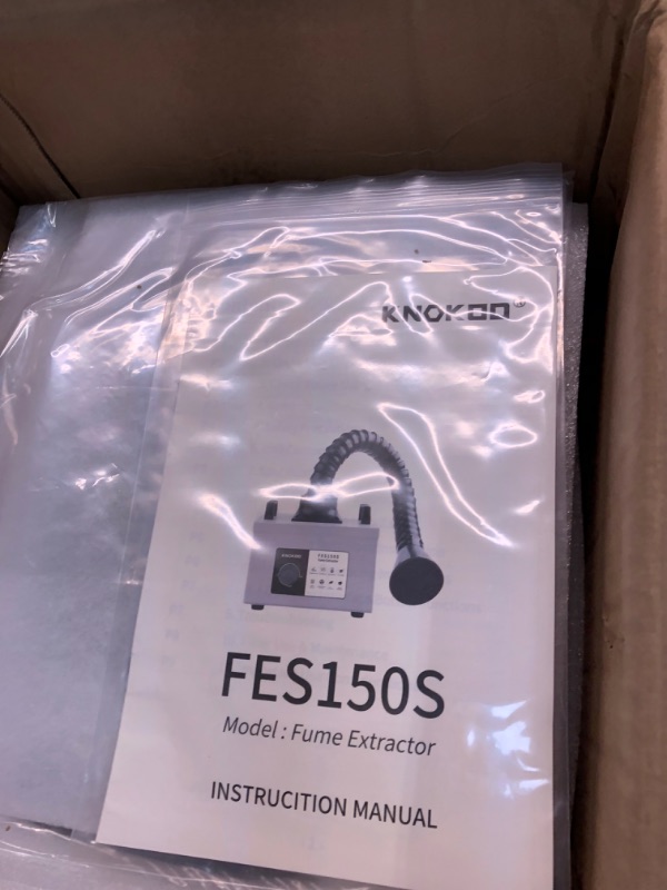 Photo 1 of KNOKOO Laser Solder Fume Extractor 100W Strong Suction 3 Stage Filter, FES150S Mini Desktop Soldering Smoke Absorber Remover Fume Extractions Purifier for Laser Welding and Phone Repair
