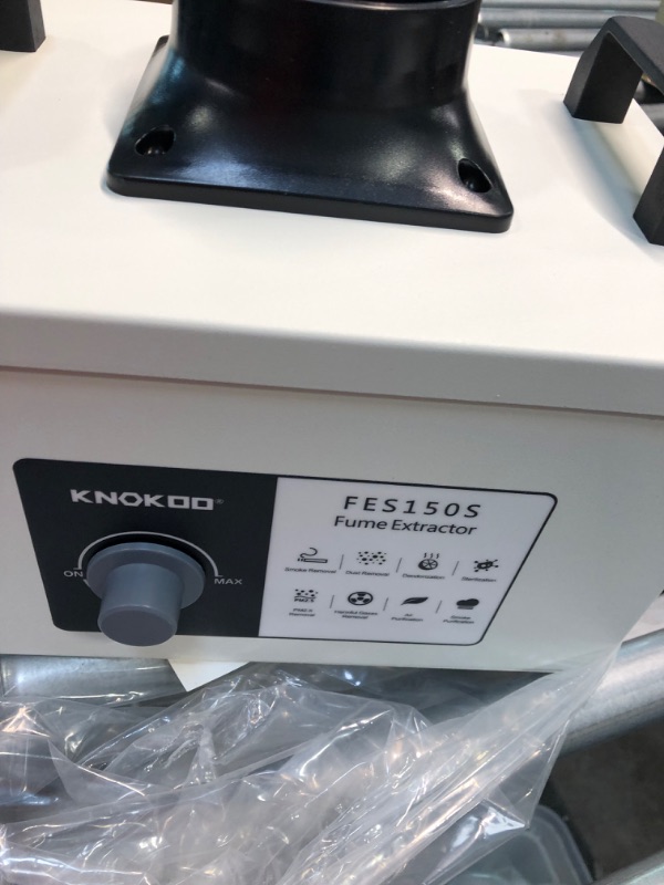 Photo 1 of KNOKOO Laser Solder Fume Extractor 100W Strong Suction 3 Stage Filter, FES150S Mini Desktop Soldering Smoke Absorber Remover Fume Extractions Purifier for Laser Welding and Phone Repair
