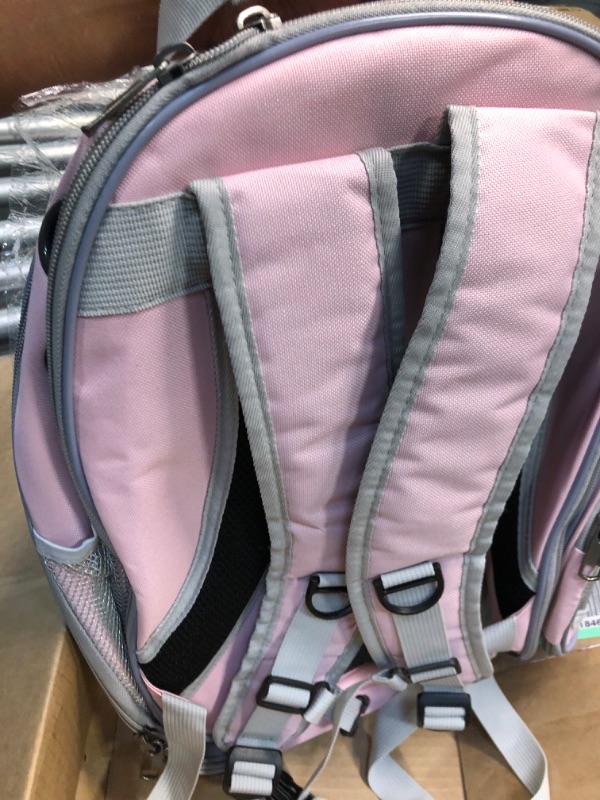 Photo 4 of Lollimeow Pet Carrier Backpack, Bubble Backpack Carrier, Cats and Puppies,Airline-Approved, Designed for Travel, Hiking, Walking & Outdoor Use (Pink-Expandable) Back Expandable-Pink