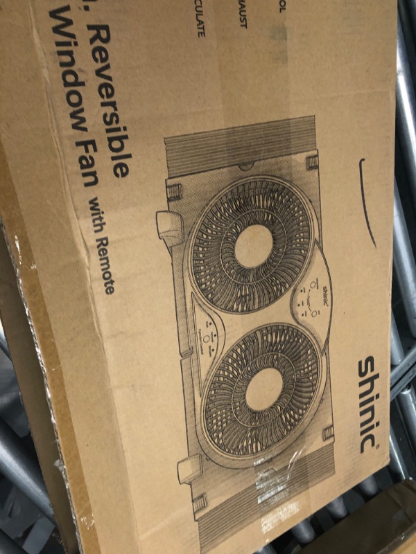 Photo 4 of Shinic 9 Inch Twin Window Fan with Remote, 3 Speeds, 3 Function, Reversible Quiet Air Flow, Kitchen Exhaust Fan with Additional Expandable Panel, 22.5"-37" Fit Household Window Fans for Bathroom