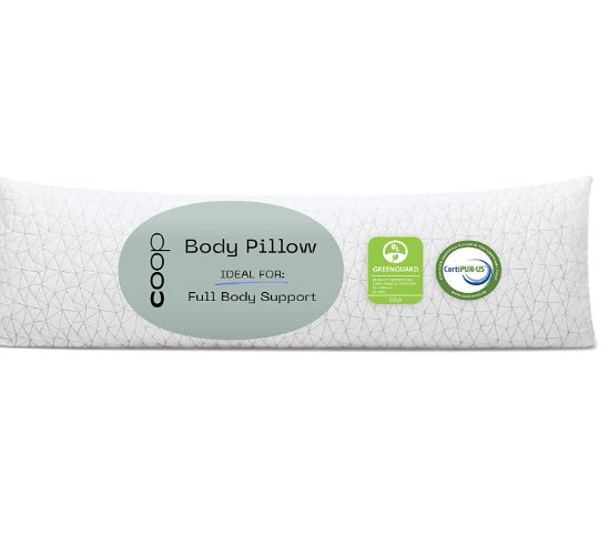 Photo 1 of Coop Home Goods Adjustable Full Body Pillows for Sleeping, Soft Zippered Washable Body Pillow Cover - Neck & Knee Full Support for Side Sleepers, Long Body Pillow for Pregnancy, 20x54 Body Pillow