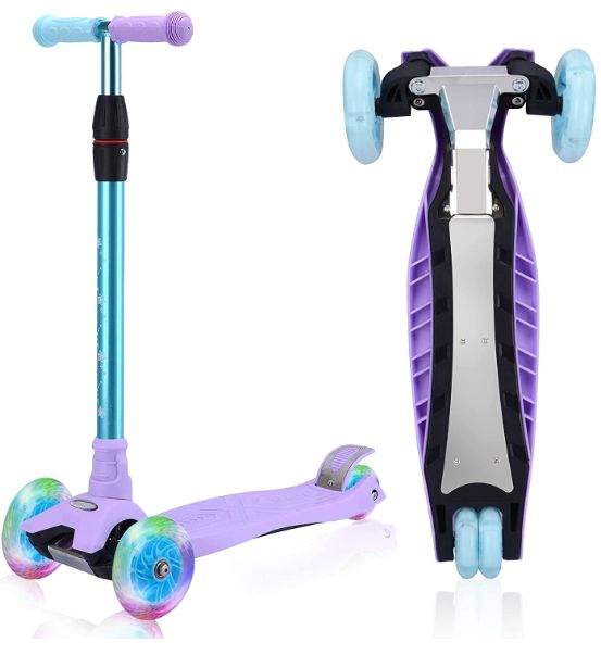 Photo 1 of Kick Scooter Kids Scooter 3 Wheel Scooter, 4 Height Adjustable Pu Wheels Extra Wide Deck Best Gifts for Kids