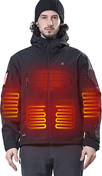 Photo 1 of DEWBU Heated Jacket with 12V Battery Pack Winter Outdoor Soft Shell Electric Heating Coat