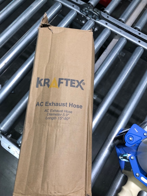 Photo 3 of Kraftex Portable Air Conditioner Hose - AC Hose with 5.9" Diameter, Anti-Clockwise Thread, Length up to 80" - Exhaust Hose for Portable AC Vent Compatible with Delonghi & LG Air Conditioner Parts