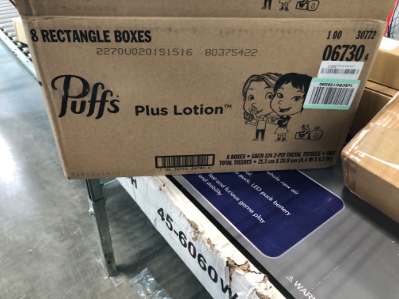 Photo 4 of Puffs Plus Lotion Facial Tissue, 8 Family Boxes, 124 Facial Tissues per Box (992 Tissues Total) PL 8X124 (New)