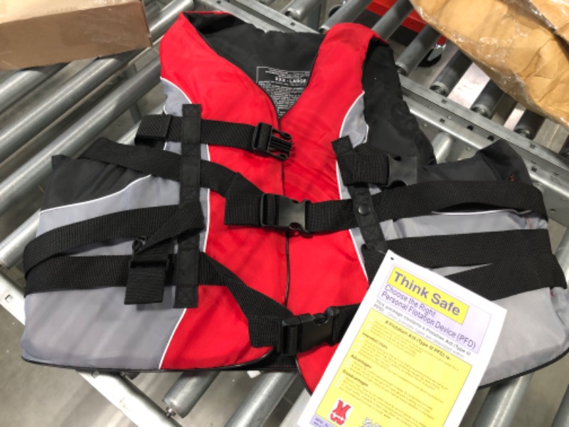 Photo 4 of Leader Accessories Adult Universal USCG Approved Life Vest Red 3X-Large