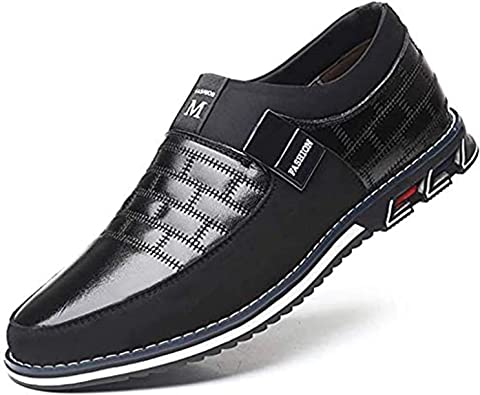 Photo 1 of Men's Casual Leather Shoes British Lace Up Business Classic Loafers Oxford Comfortable Luxury Driving Office Walking Moccasin (size 9)