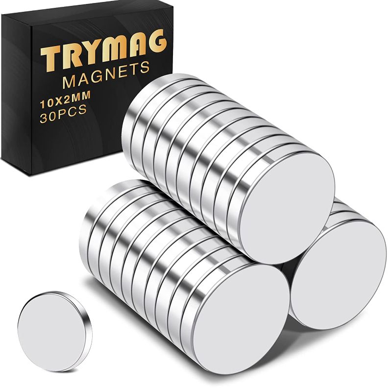 Photo 1 of .TRYMAG Small Magnets 30Pcs, Small Round Refrigerator Magnets Tiny Rare Earth Magnets Mini Neodymium Magnets for Fridge, Multi-Use Whiteboard Magnets for Crafts, Dry Erase Board, Office Magnets