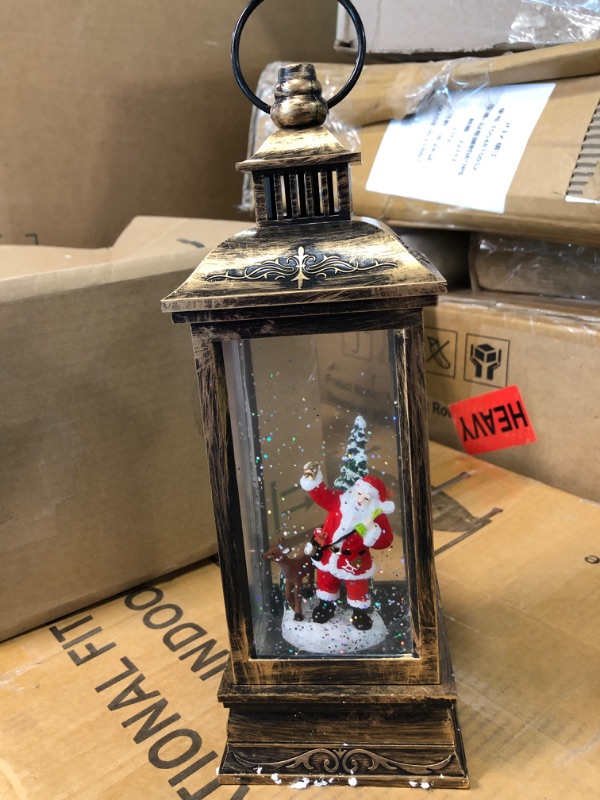 Photo 1 of Christmas Lantern, Lit Christmas Snow Globe Lantern-with USB+Music Christmas Water Lantern Snow Globe Portable Creative Cute Christmas Decorations and Charming Gifts(Old People Deer