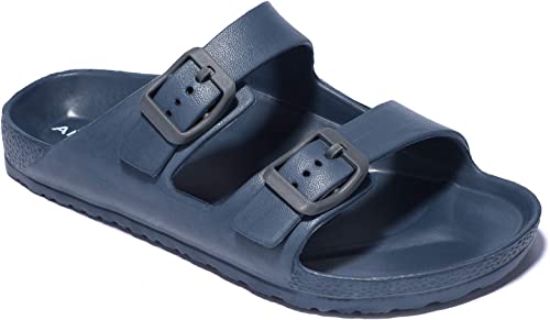 Photo 1 of ANLUKE Kids Comfort Slides Soft Sandals with Adjustable Double Buckles Slip On Slide Sandal for Boys Girls

