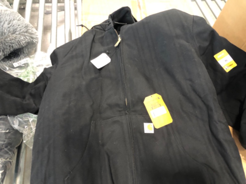 Photo 4 of Carhartt Men's Loose Fit Firm Duck Insulated Flannel-Lined Active Jacket X-Large Tall Black