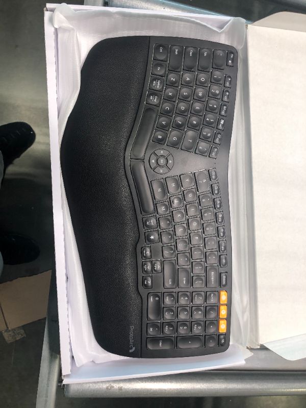 Photo 3 of ProtoArc Backlit Wireless Ergonomic Keyboard, EK01 Bluetooth Ergo Split Keyboard with Wrist Rest