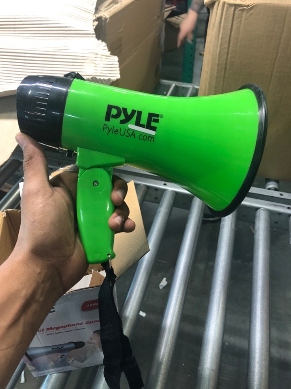 Photo 3 of Portable Megaphone Speaker Siren Bullhorn - Compact and Battery Operated & Portable Megaphone Speaker Siren Bullhorn - Compact and Battery Operated with 20 Watt Power. GREEN